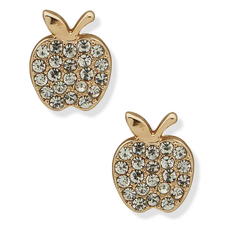 DKNY Women's Crystal Apple Stud Earrings – Gold-Tone