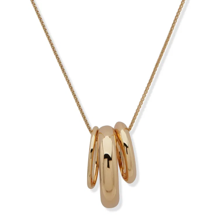 DKNY Women’s Gold-Tone Ring Pendant Necklace