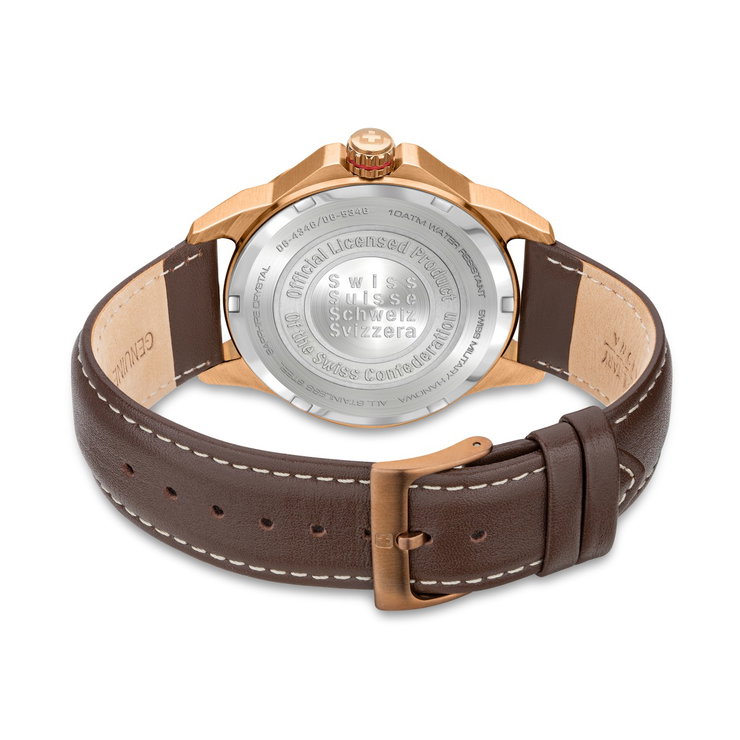 Swiss Military Watch For Men Brown Leather