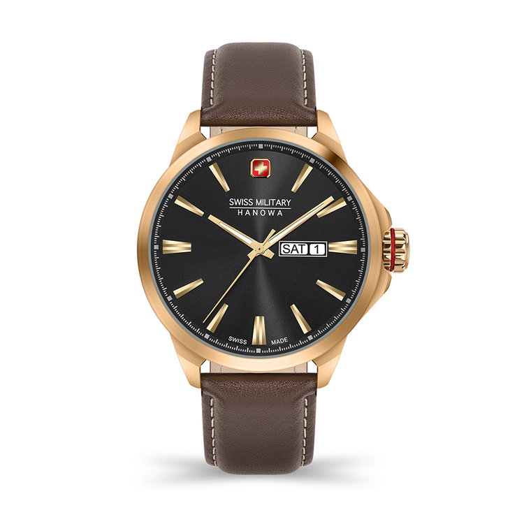 Swiss Military Watch For Men Brown Leather
