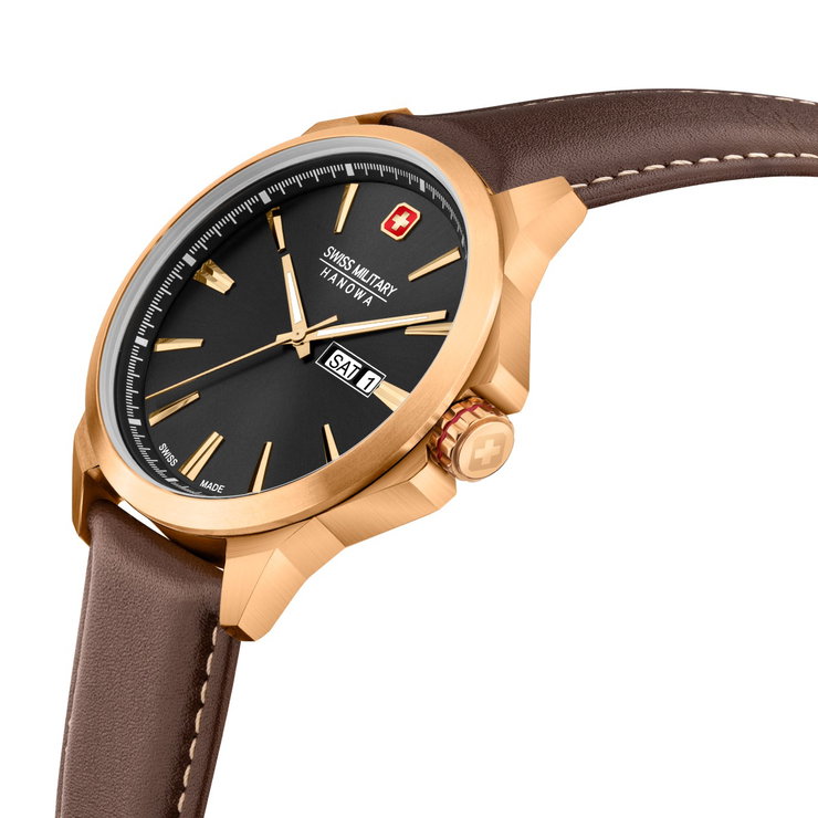 Swiss Military Watch For Men Brown Leather