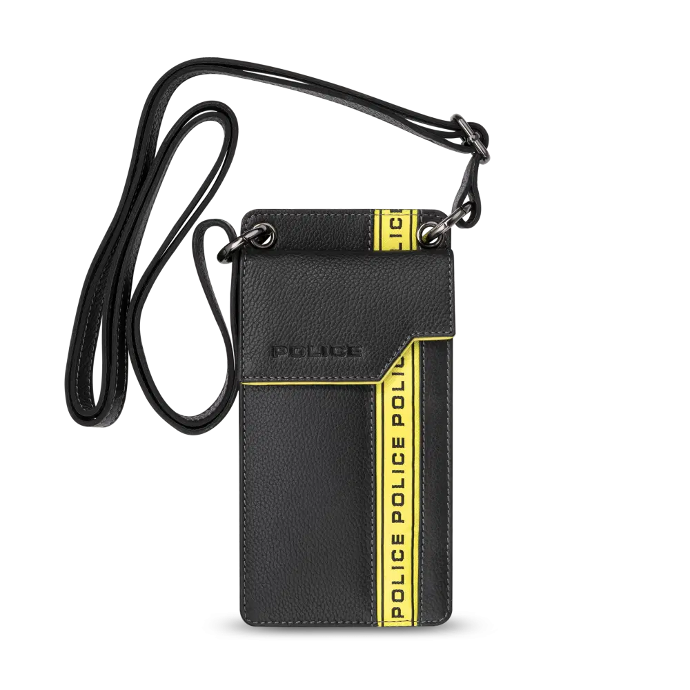 Police Swathe Mobile Pouch for Men Black leather 