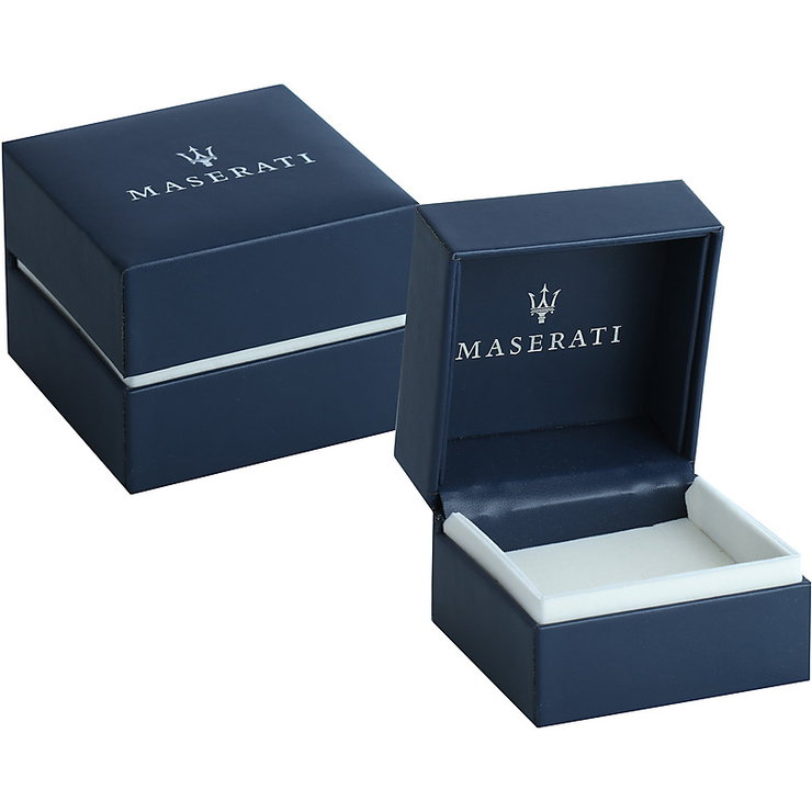 Maserati ICONIC men ring stainless steel blue , Silver size 25