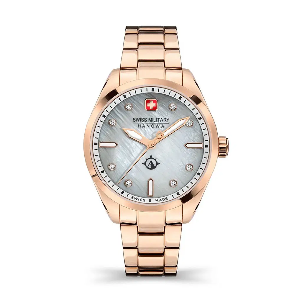 Swiss Military Hanowa Women Watch Rose Gold With Crystal
