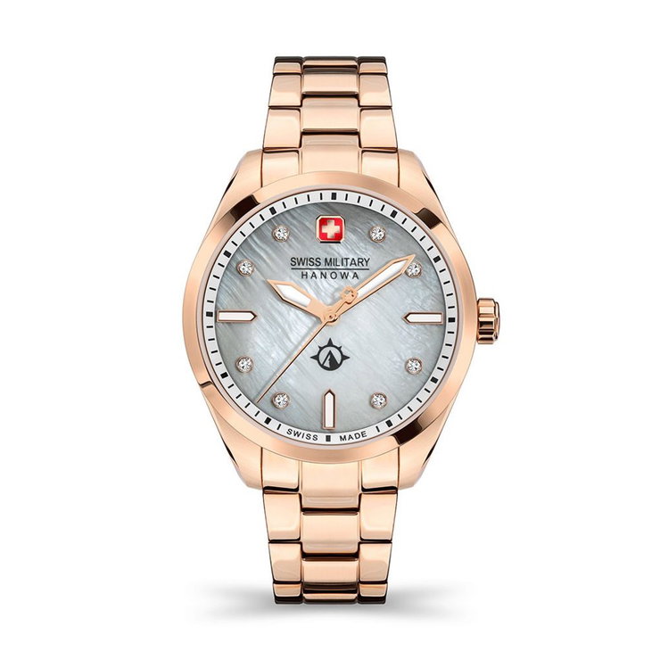 Swiss Military Hanowa Women Watch Rose Gold With Crystal
