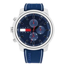 ساعة يد كوارتز من تومى هيلفيغر للرجال سيليكون لون ازرق 