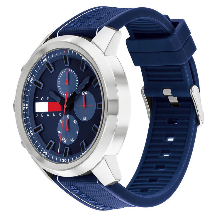 Tommy Hilfiger men Quartz watch with blue silicon