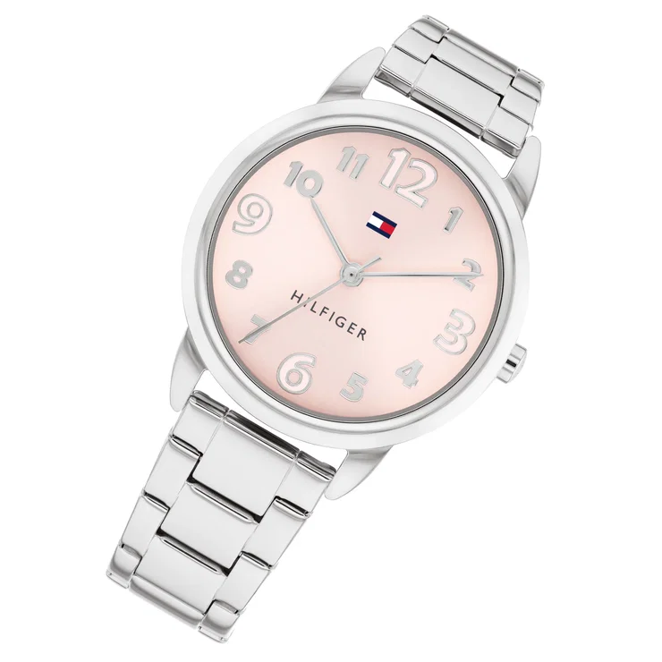 Tommy Hilfiger Kid's Watch - Silver Steel with Pink Dial