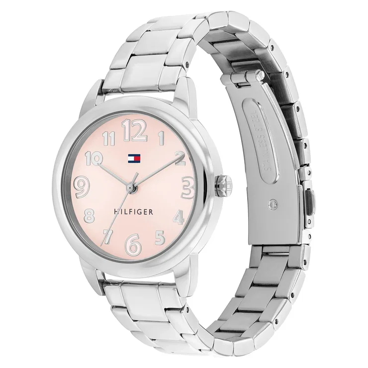 Tommy Hilfiger Kid's Watch - Silver Steel with Pink Dial
