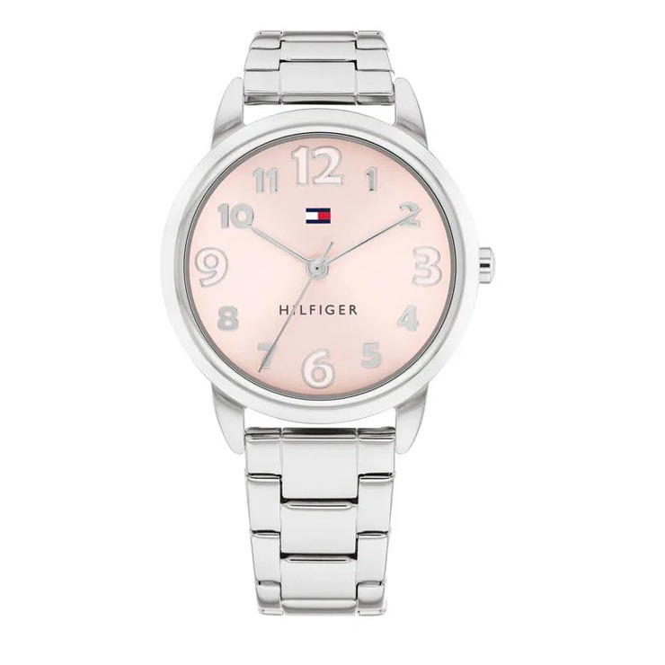 Tommy Hilfiger Kid's Watch - Silver Steel with Pink Dial