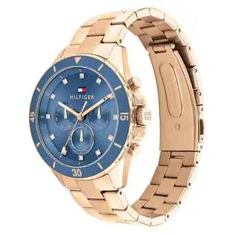 Tommy Hilfiger men's Watch - Rose Gold Steel - Blue Dial