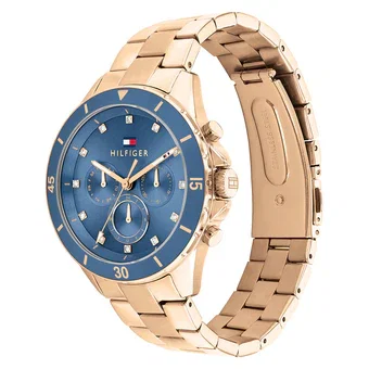 Tommy Hilfiger men's Watch - Rose Gold Steel - Blue Dial