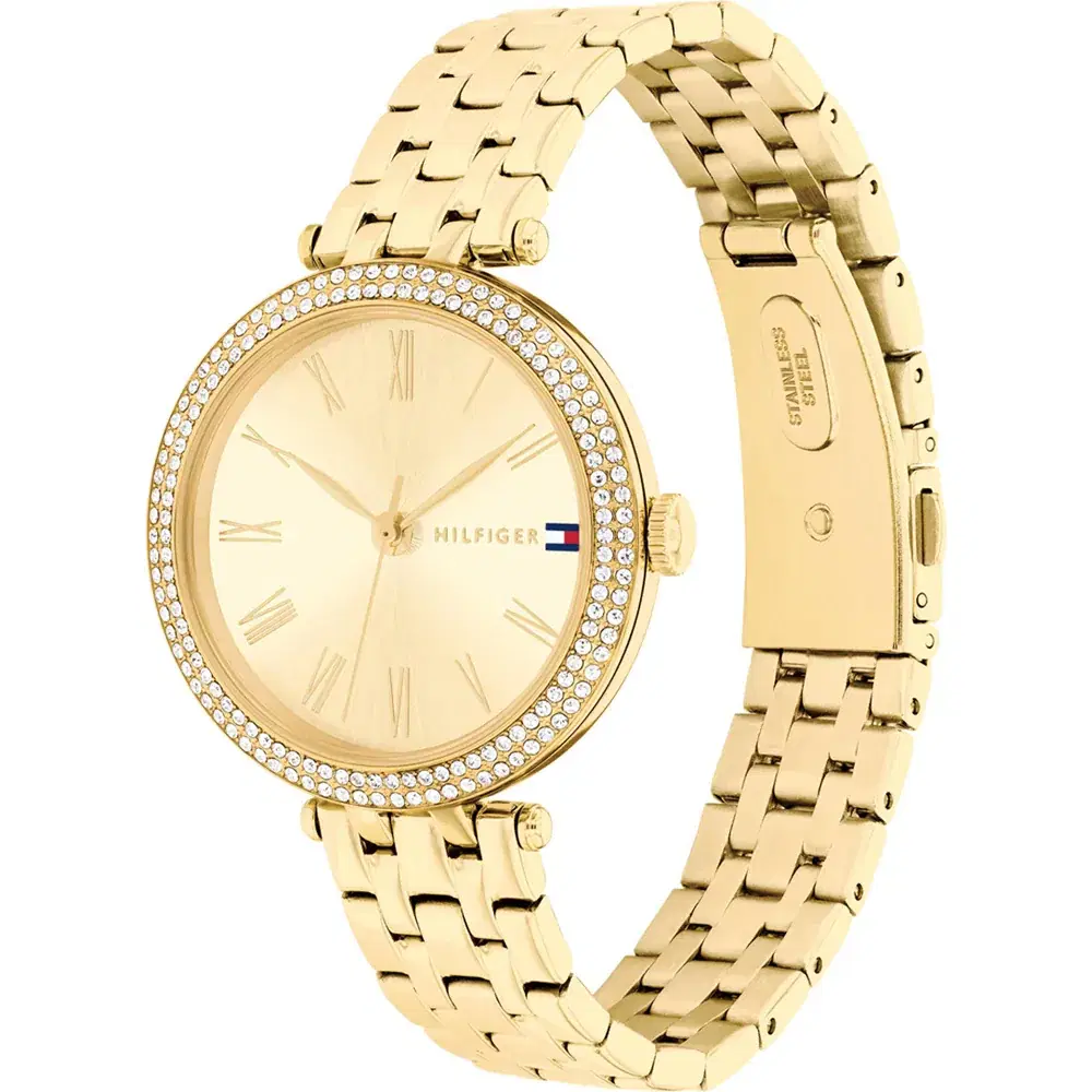 Tommy Hilfiger Women's Gold watch with Crystal Bezel 