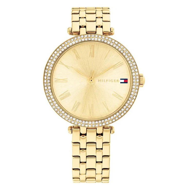 Tommy Hilfiger Women's Gold watch with Crystal Bezel 