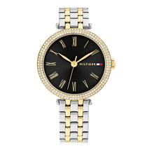 ساعة يد نسائية تومي هيلفيغر بلونين ذهبي وفضي – مينا سوداء