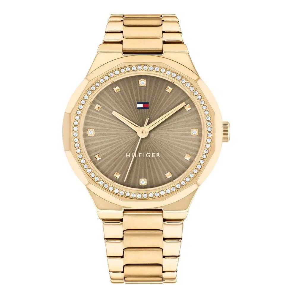 Tommy Hilfiger Women's Gold watch with Brown Sunray Dial