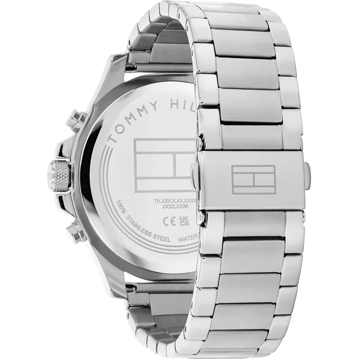 Tommy Hilfiger Men's Chronograph Silver - Steel Watch with Black