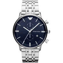 ساعة امبوريو ارماني رجالي ازرق فضي