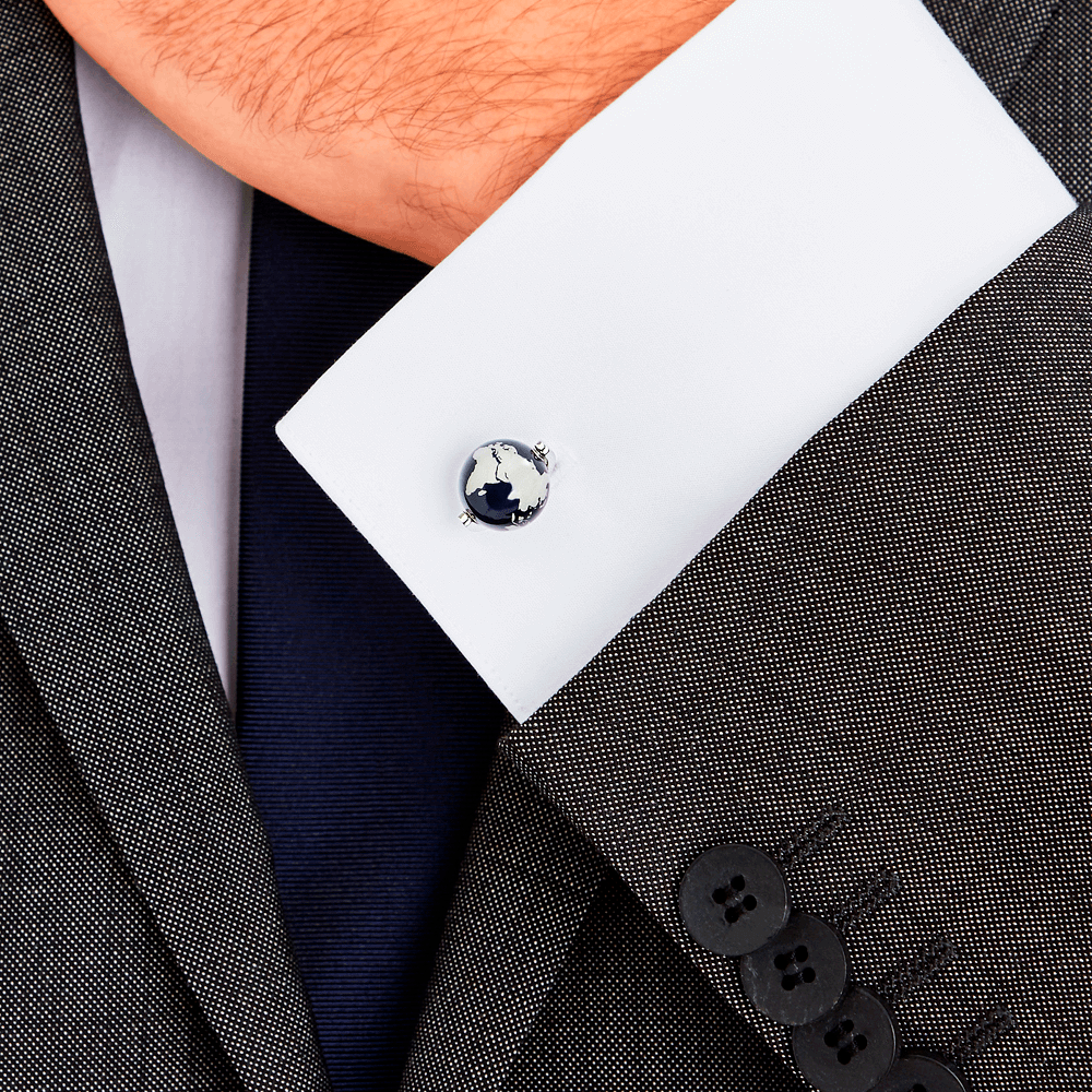 Montblanc Heritage Spirit Cufflinks with Globe Design 