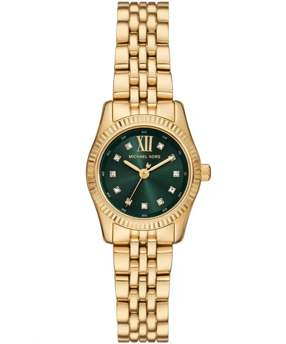 Michael Kors Lexington Ladies Gold Tone Watch Green Dial