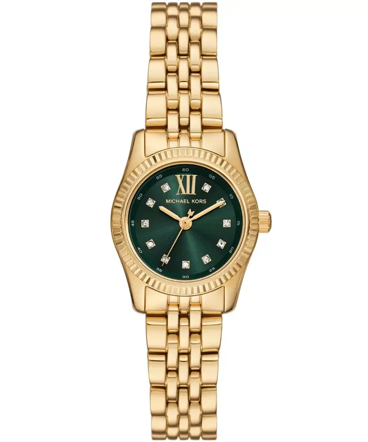 Michael Kors Lexington Ladies Gold Tone Watch Green Dial