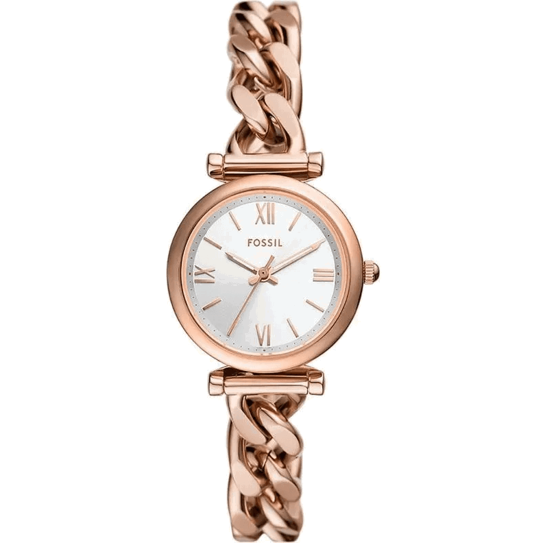 Fossil Carlie Three-Hand Steel Watch rose gold
