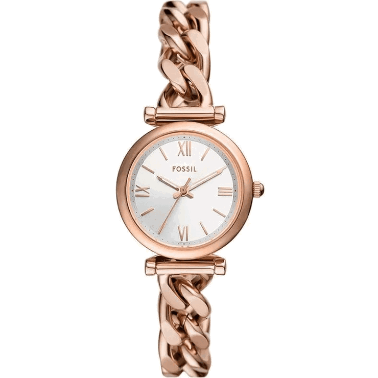 Fossil Carlie Three-Hand Steel Watch rose gold