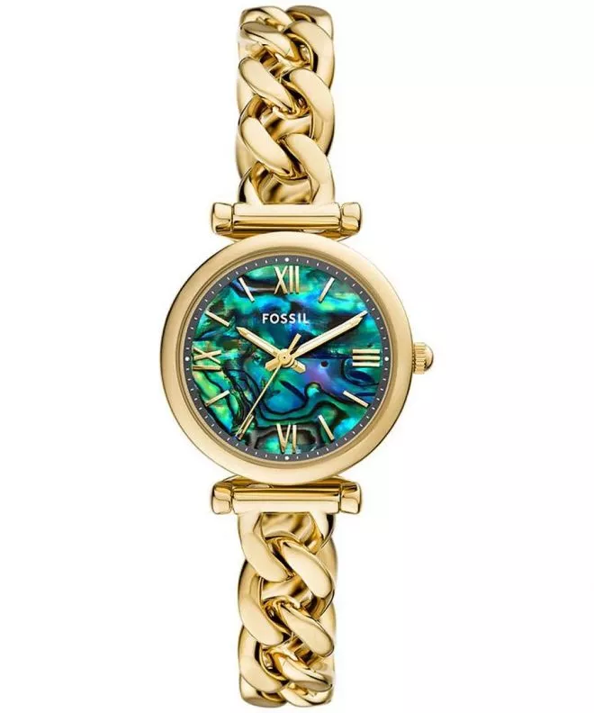Fossil Carlie Women Gold Tone Steel Watch with Green Dial