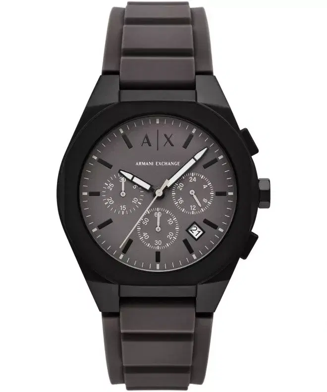 Armani Exchange Sync Chronograph Black Silicone Watch
