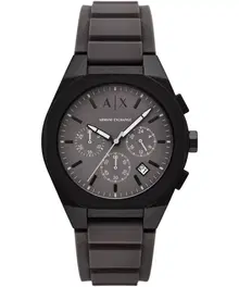 Armani Exchange Sync Chronograph Black Silicone Watch