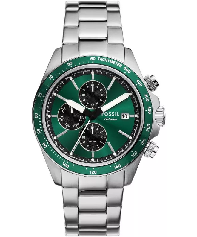 Fossil Autocross Men Steel Watch with Green Dial