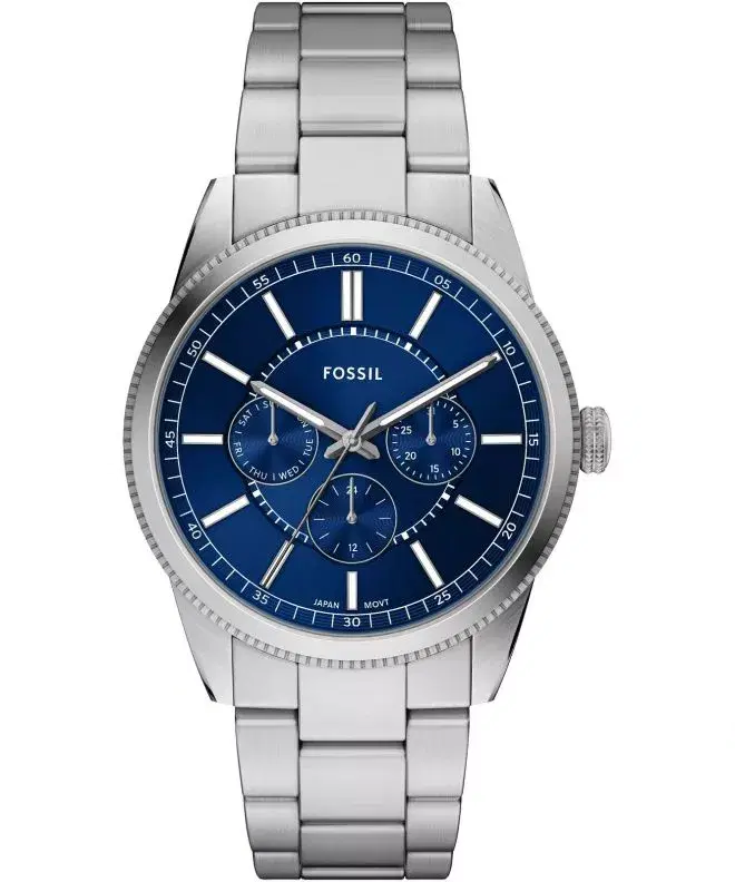 Fossil Pearson Men Stainless Steel Watch Blue Dial