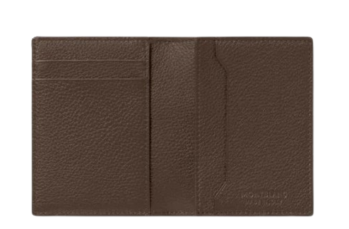 Montblanc Soft Grain card holder 4cc dark brown leather 