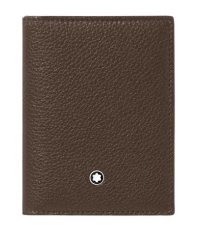 Montblanc Soft Grain card holder 4cc dark brown leather