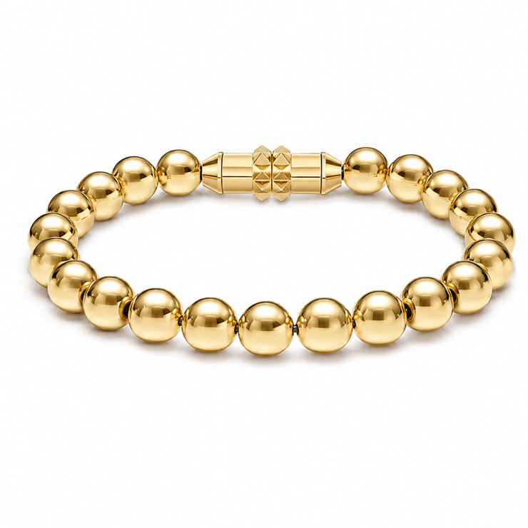 Police women gold bracelet with gold beads