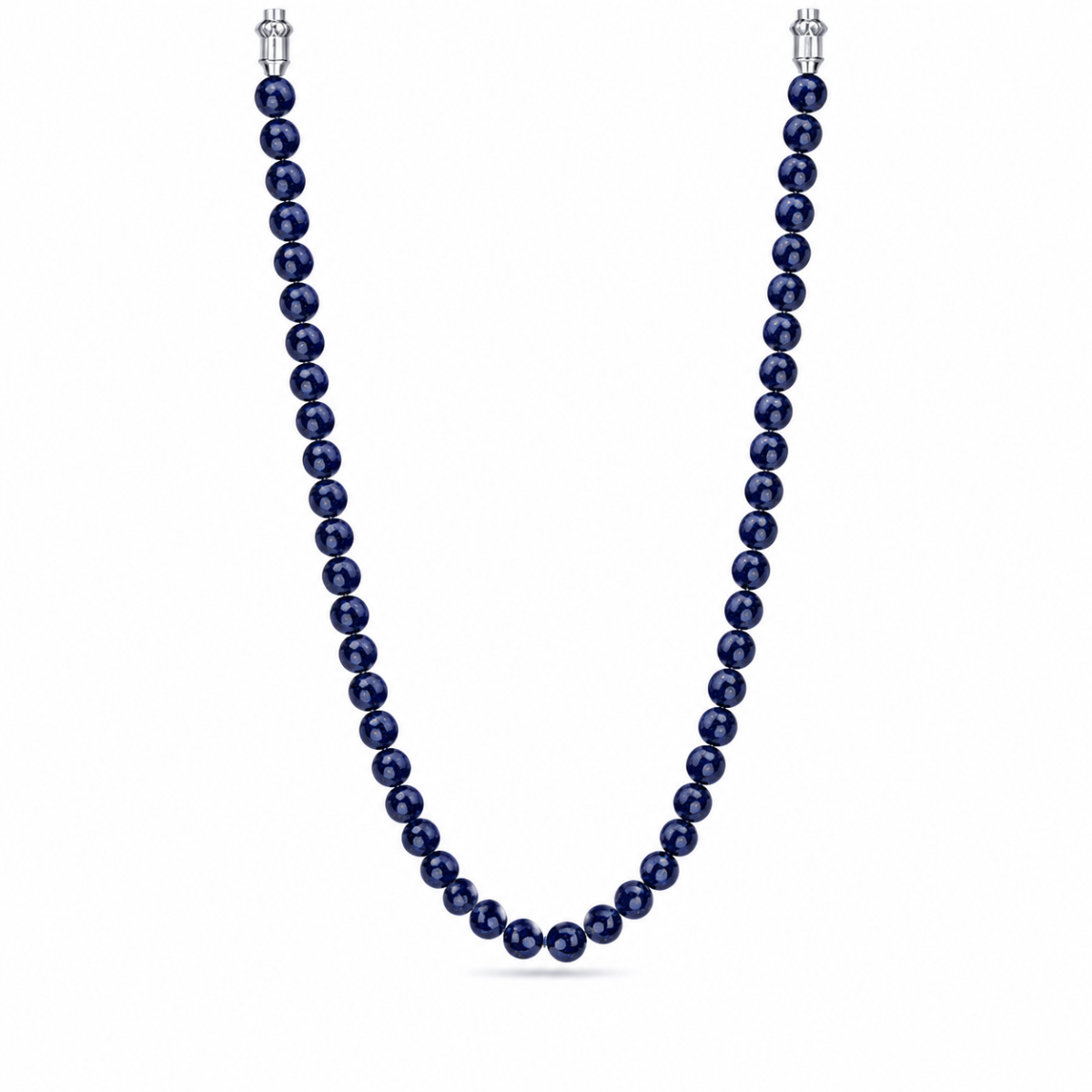 Police women silver necklace with blue beads