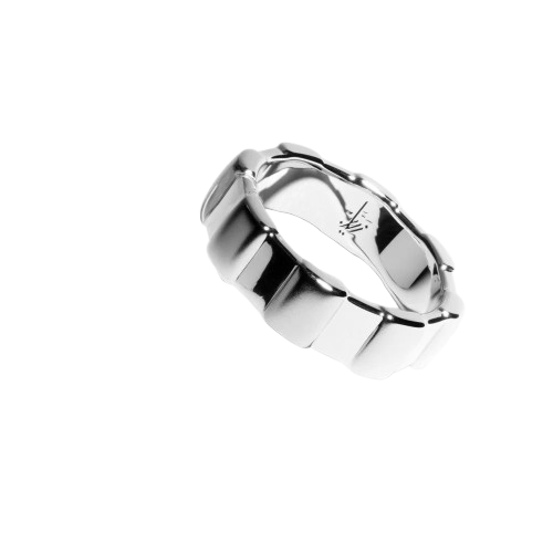 Zyan Grooved Size 10.5 - Thin Classic Silver Band Ring