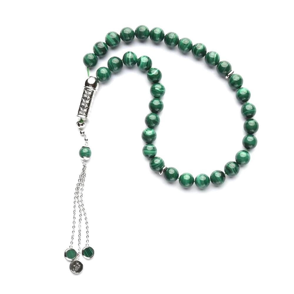 Zayan Malachite Rosary 10mm with Silver