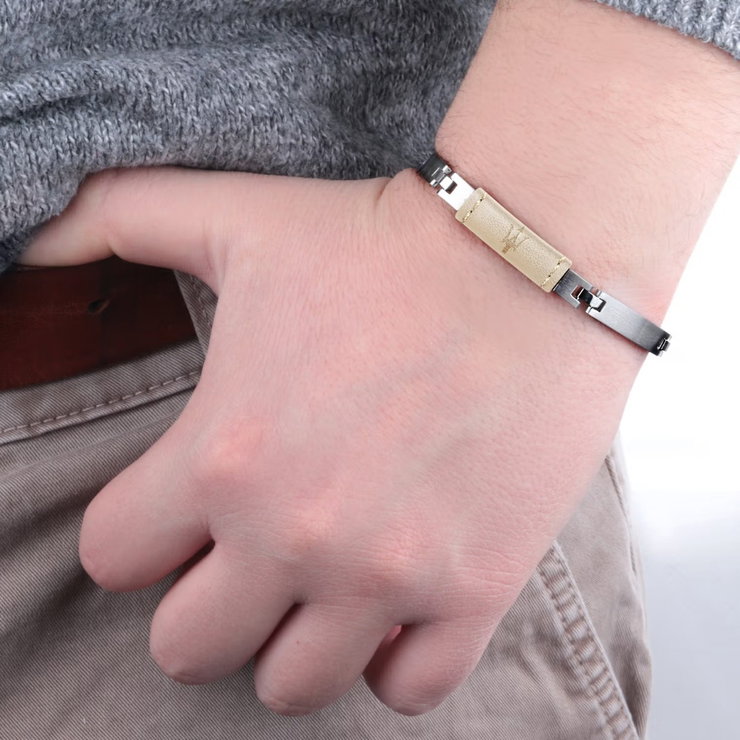 Maserati ARM RING bracelet for men light Brown Size 220mm