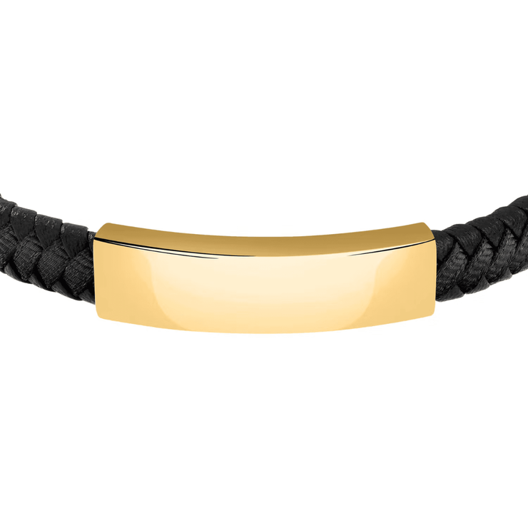 Sector Bandy bracelet for men gold , Black leather