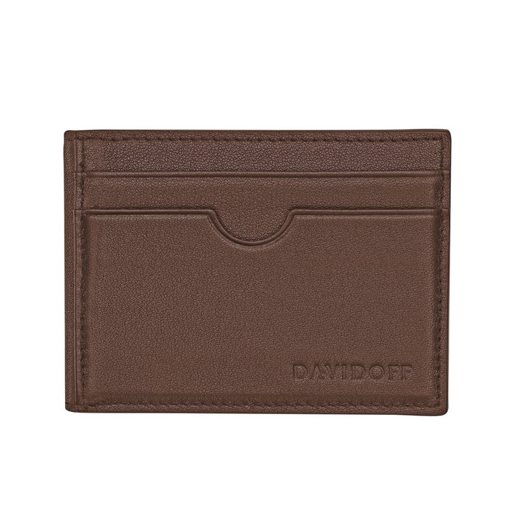 Davidoff Men Brown Leather Wallet Bifold