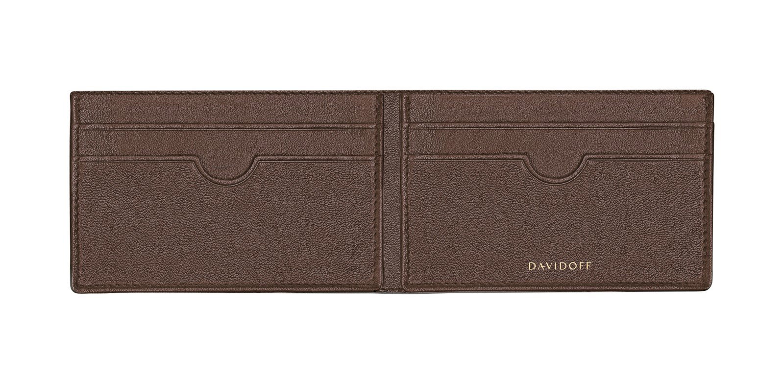 Davidoff Men Brown Leather Wallet Bifold 