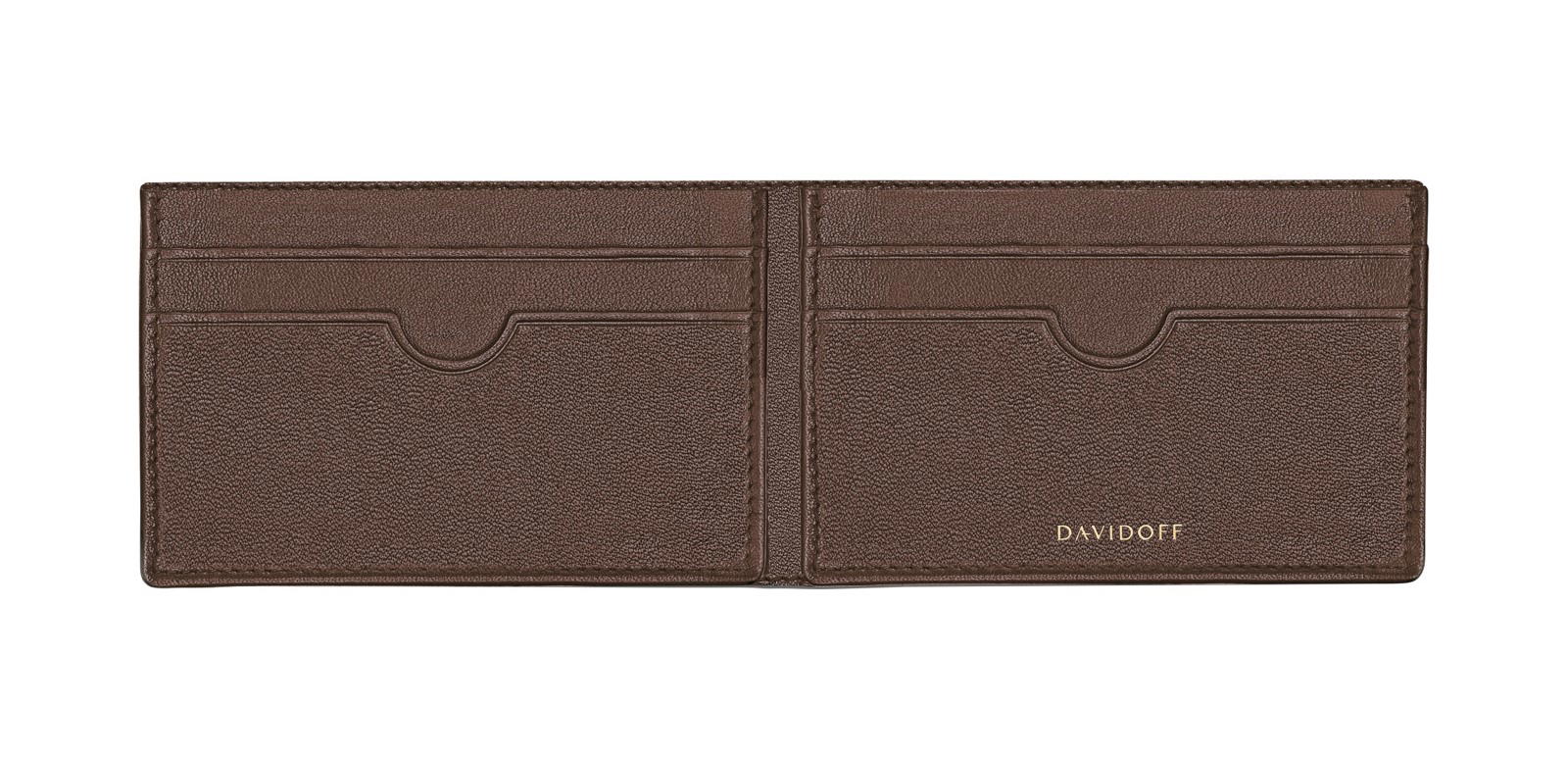 Davidoff Men Brown Leather Wallet Bifold 