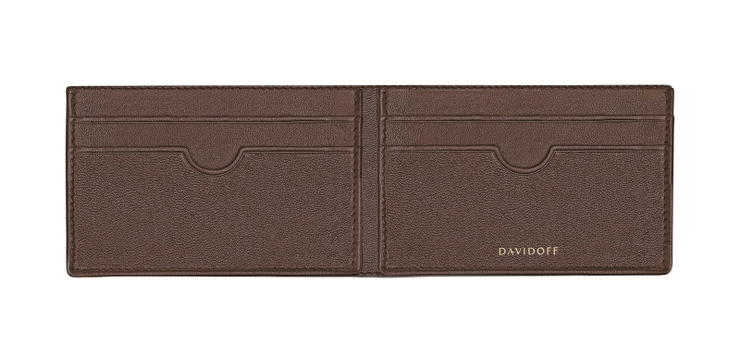 Davidoff Men Brown Leather Wallet Bifold 