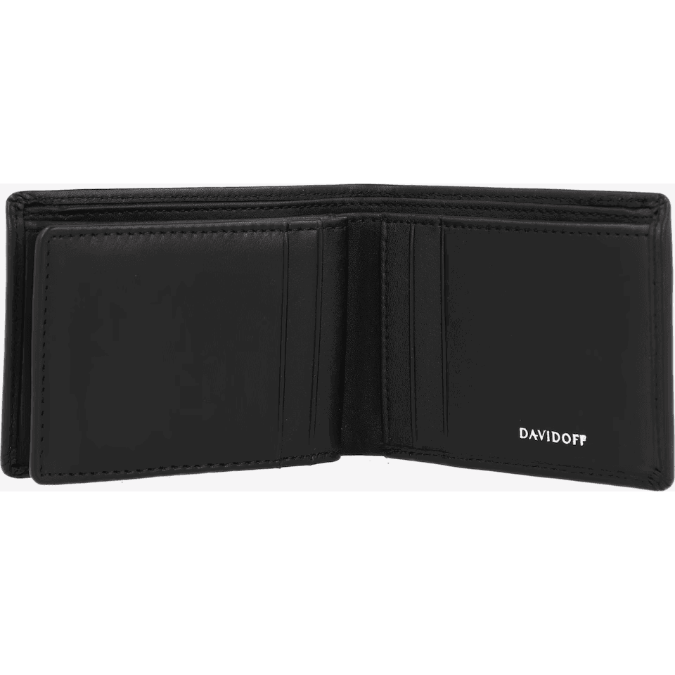 Davidoff Basic Men Black Leather Wallet Classic Design