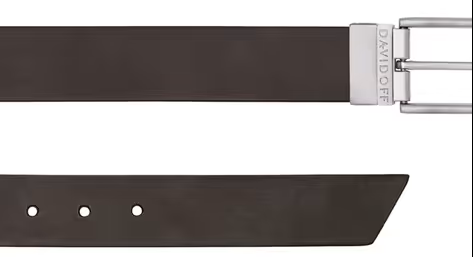 Davidoff ESSENTIALS Black Leather Belt for Men