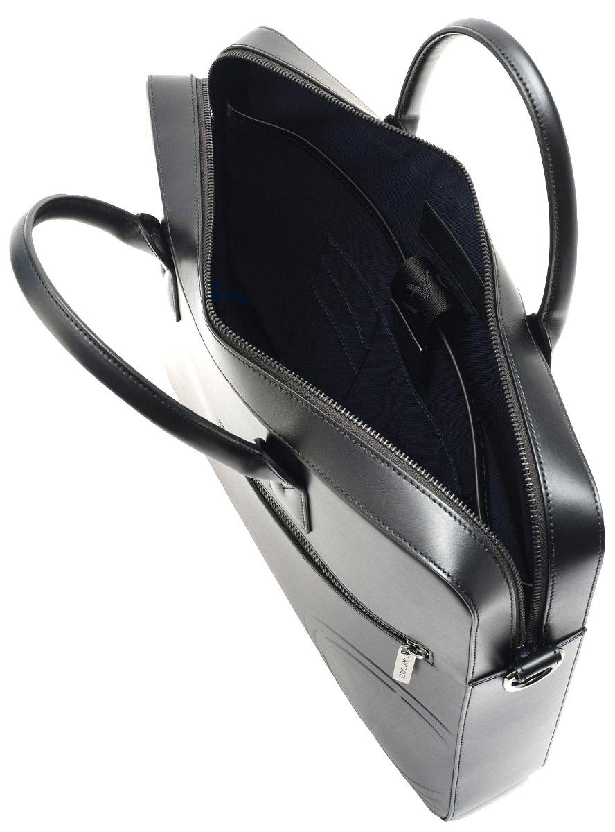 Davidoff Venice Leather Briefcase for Men Black