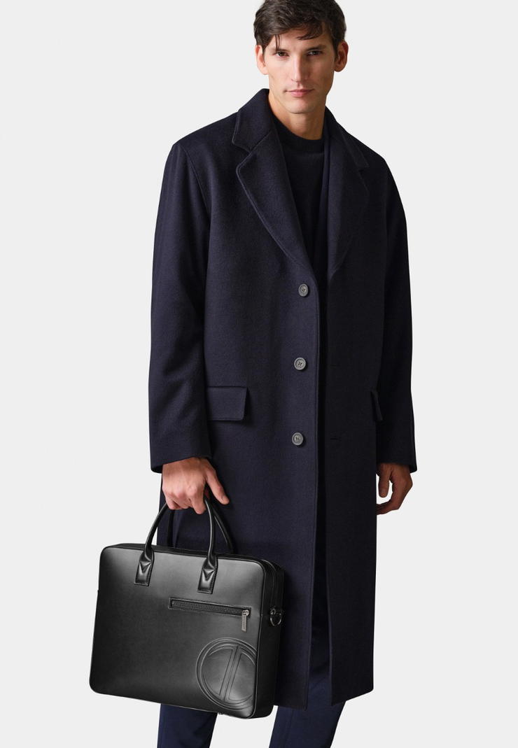 Davidoff Venice Leather Briefcase for Men Black