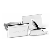 Davidoff Men Rectangular Cufflinks Silver Steel Engraved