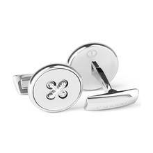 Davidoff Men Round Cufflinks Silver Stainless Steel